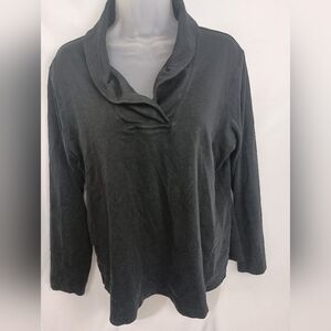 2/$30 L.L. BEAN Dark Black Long Sleeve‎ Casual Top (#95)